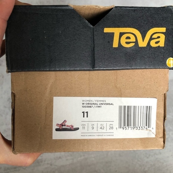 Teva Womens Sandal Original Universal Iridescence Tangerine Multi NIB Size 11 - Picture 9 of 11